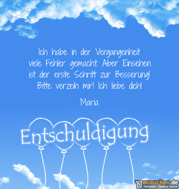 Liebes entschuldigungssprüche