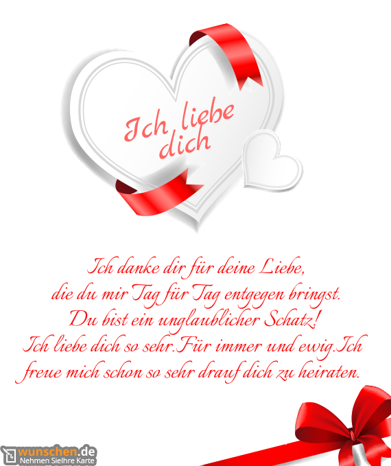 Die du mir Tag für Tag entgegen bringst Fertig valentinstag karte