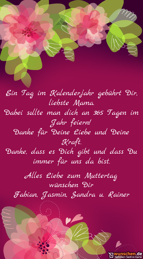 Ein Im Kalenderjahr Gebuhrt Dir Liebste Mama Fertig Karte Zum Muttertag