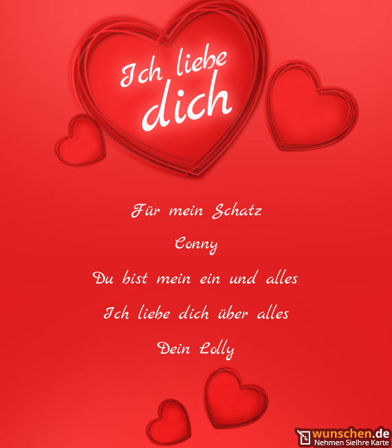 Über dich schatz alles liebe ich mein Ich liebe