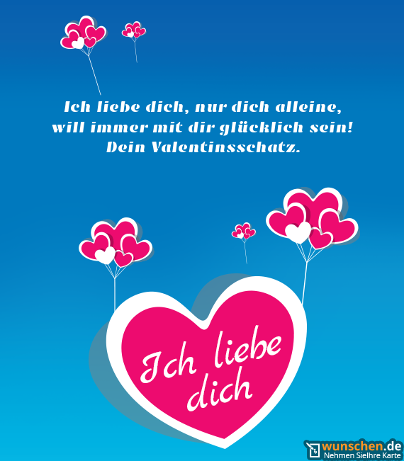 Ich liebe dich, nur dich alleine Fertig valentinstag karte