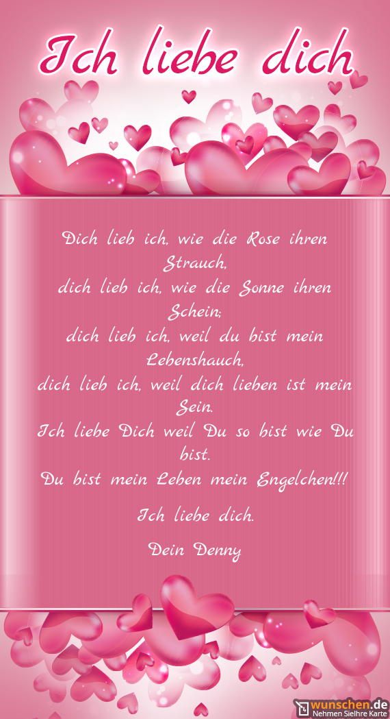 Ich liebe Dich weil Du so bist wie Du bist Fertig valentinstag karte