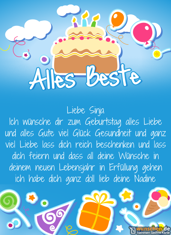 Ich geburtstag liebe zum dich alles liebe ▷Glückwunsch zum