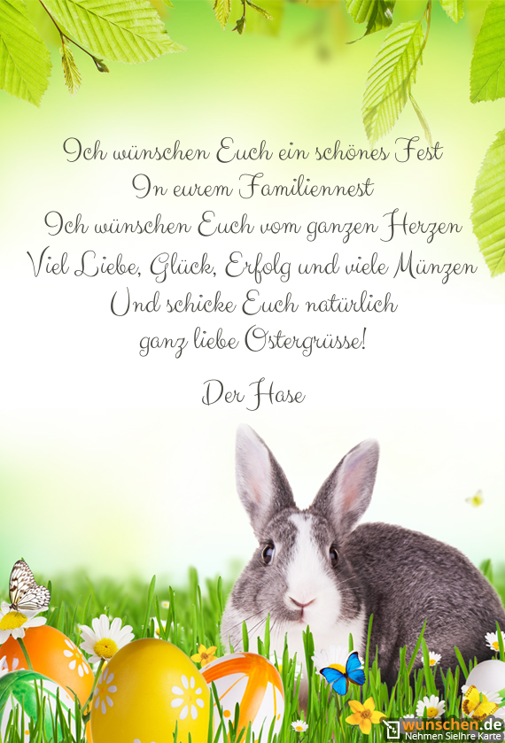 Ich Wünsche Euch Eine Schöne Woche Ich wünschen Euch ein schönes Fest - Fertig Osterkarte