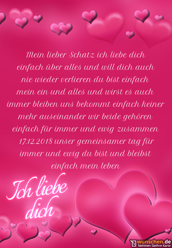 Für ich schatz mein text dich liebe 90 Liebesgedichte: