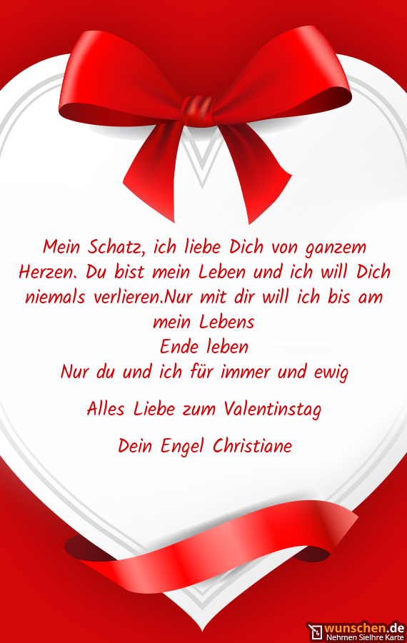 Mein Schatz Ich Liebe Dich Von Ganzem Herzen Du Bist Mein Leben Und Ich Will Dich Niemals Verliere Fertig Valentinstag Karte