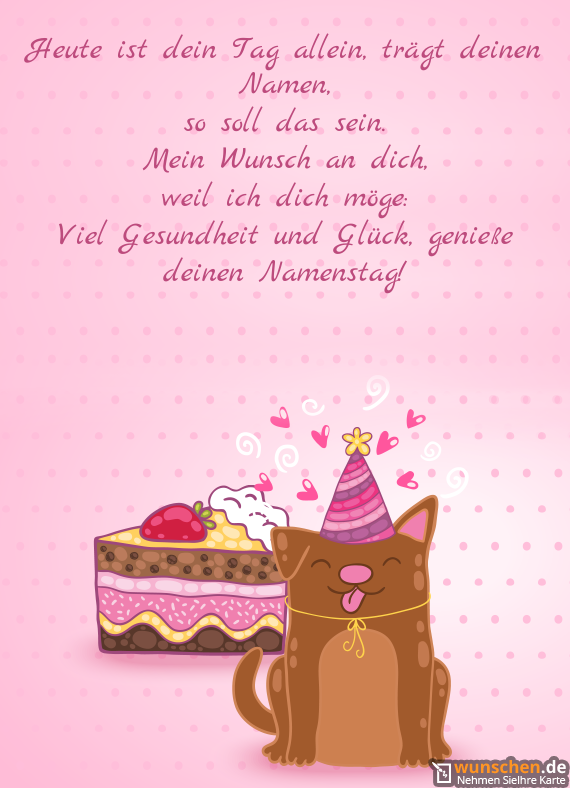 Mein Wunsch An Dich Fertig Namenstag Karte
