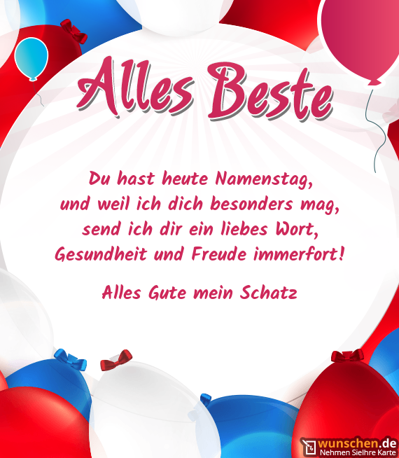 Send Ich Dir Ein Liebes Wort Fertig Namenstag Karte