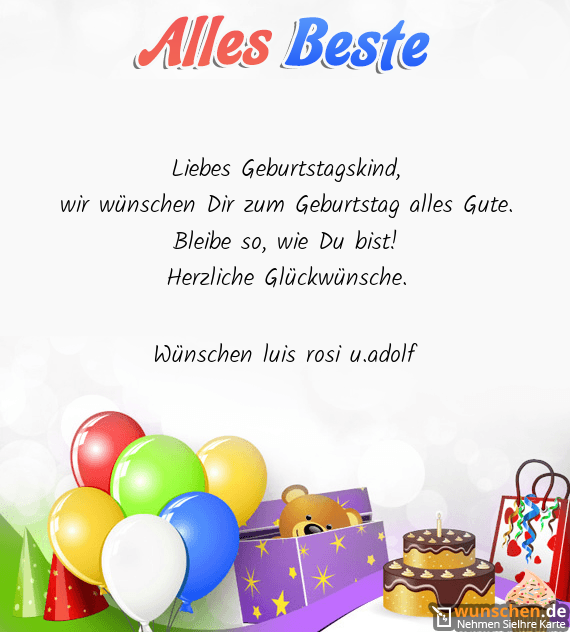 Und gute wünschen zum geburtstag dir liebe rechtschreibung alles Alles Liebe