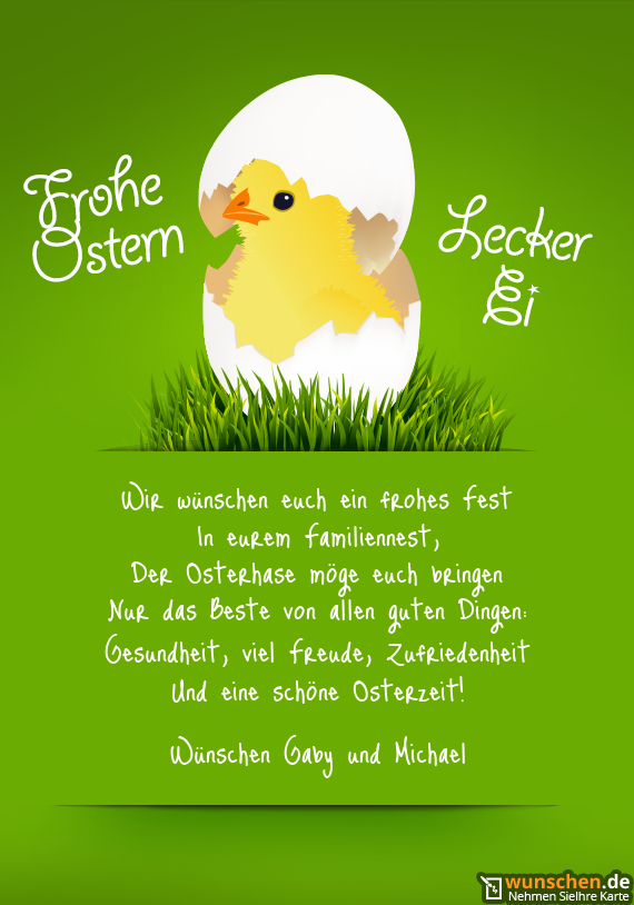 Wir wünschen euch ein frohes Fest - Fertig Osterkarte