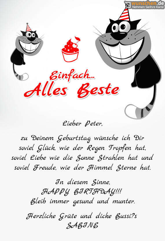 Zu Deinem Geburtstag wünsche ich Dir soviel Glück Geburtstag karte