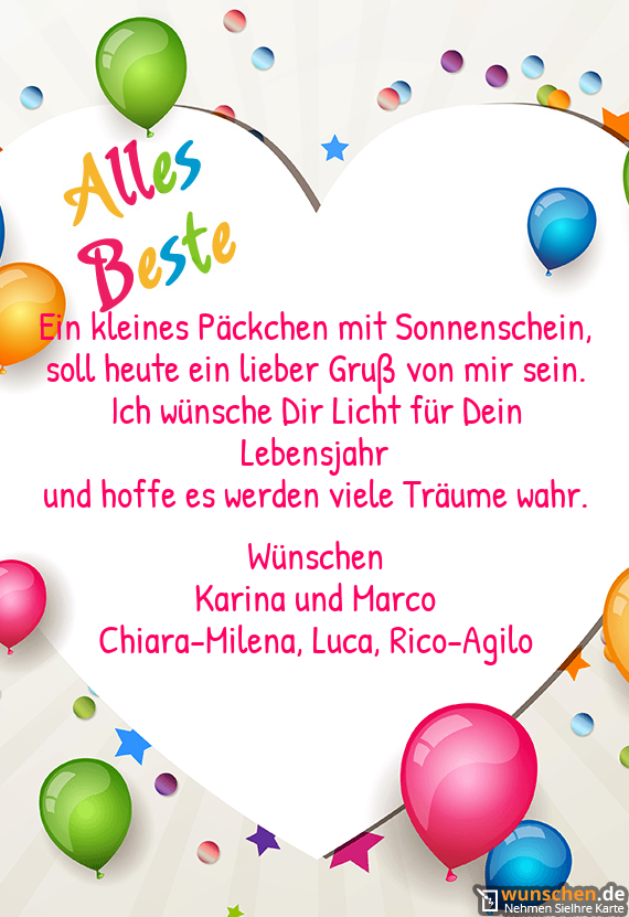 Ein kleines Päckchen mit Sonnenschein Geburtstag karte