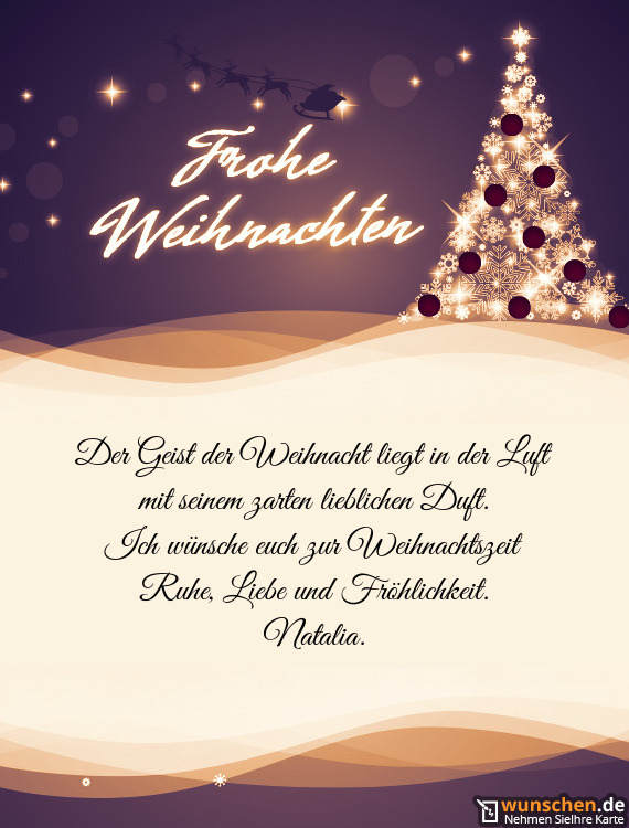 Ich wünsche euch zur Weihnachtszeit Fertig Weihnachtskarte